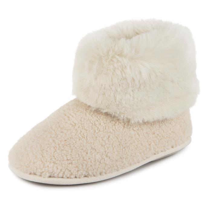 Isotoner® Ladies Borg Boot With Fur Cuff Cream Extra Image 2